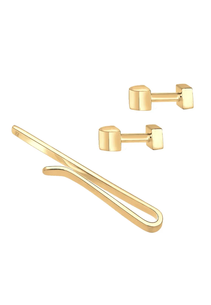 Набор зажимов для галстука Kuzzoi "Запонки с зажимами для галстука, базовое серебро 925 пробы", цвет Gold 
Набор зажимов для галстука Kuzzoi "Запонки с зажимами для галстука, базовое серебро 925 пробы", цвет Gold