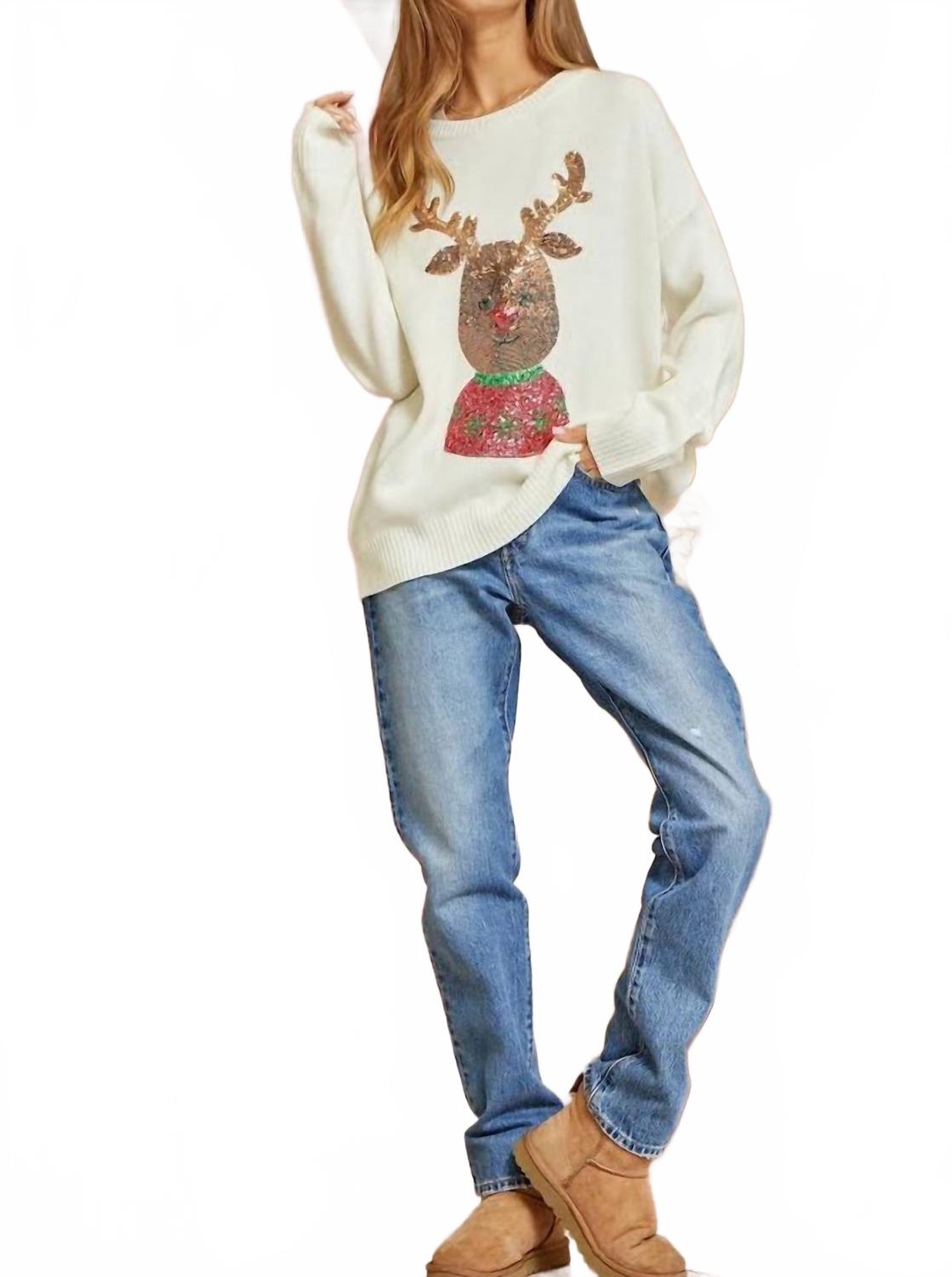 Рождественский свитер с рукавами и пайетками в цвете слоновой кости ANDREE BY UNIT
Рождественский свитер с рукавами и пайетками в цвете слоновой кости ANDREE BY UNIT