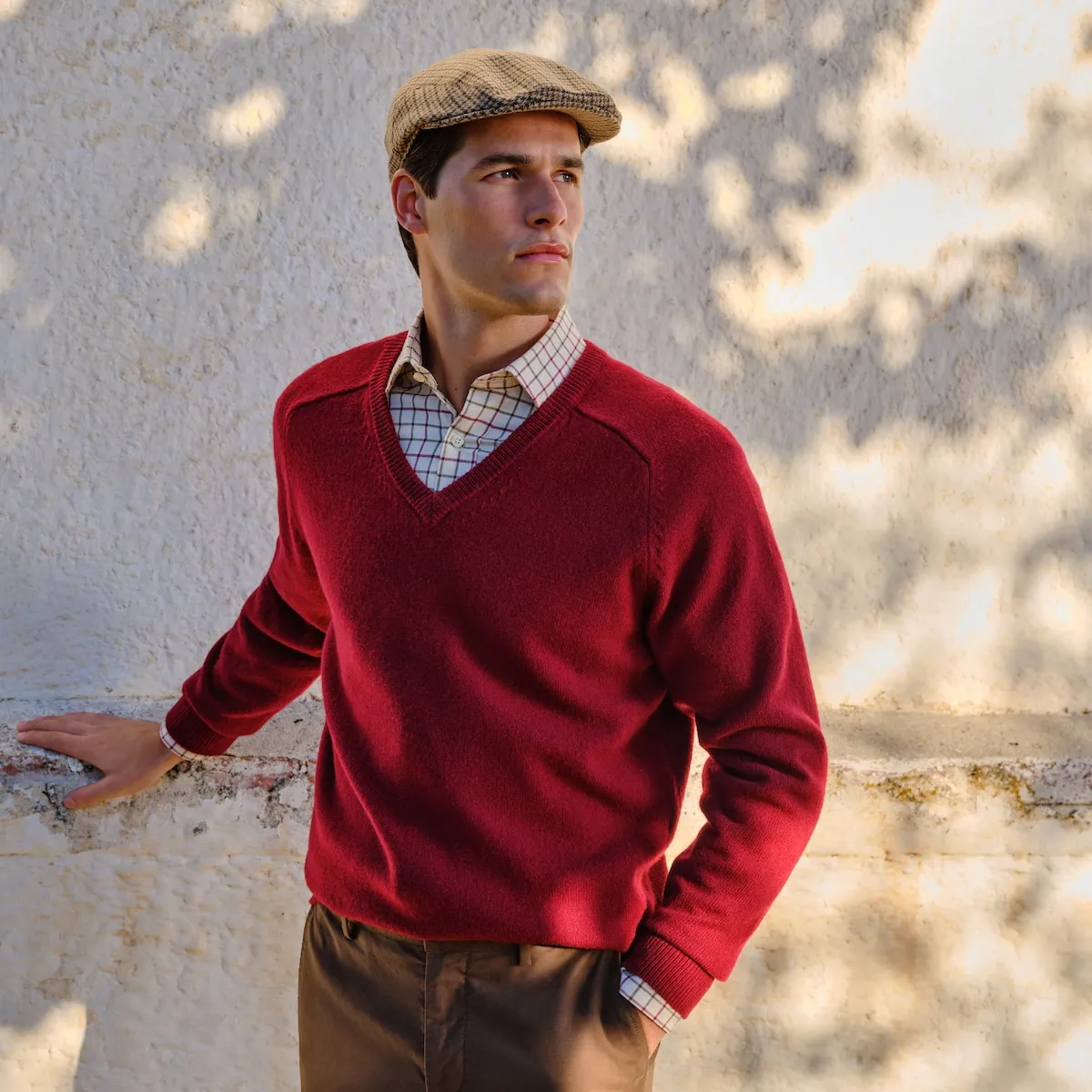 Мужской джемпер с V-образным вырезом из шерсти ягненка Verhunt, бордовый
Мужской джемпер с V-образным вырезом из шерсти ягненка Verhunt, бордовый