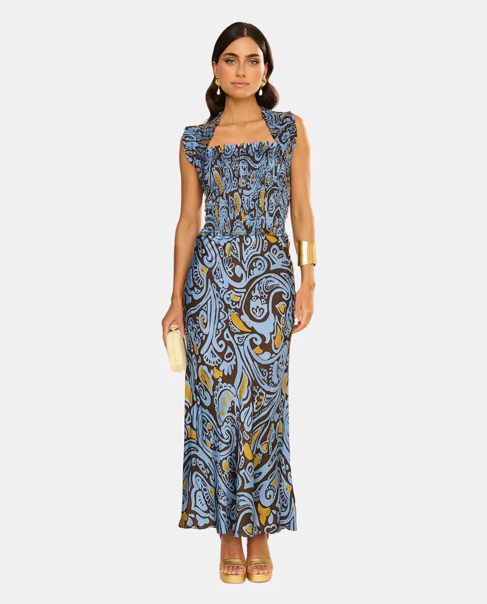 Юбка миди с принтом и расклешенным силуэтом MIPHAI, синий
Юбка миди с принтом и расклешенным силуэтом MIPHAI, синий