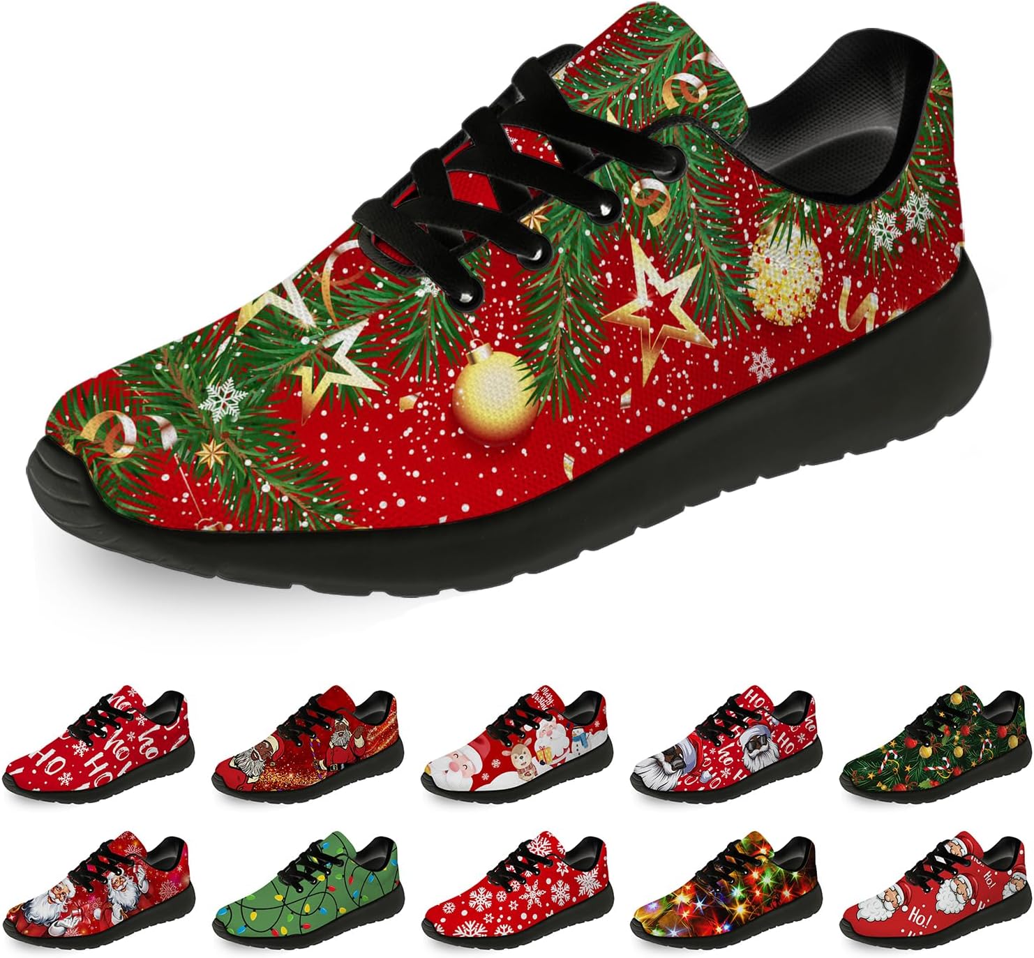 Рождественские кроссовки Horethy для женщин и мужчин, удобные легкие кеды для бега и ходьбы, теннисные кроссовки, кроссовки Санты, подарок для мальчика и девочки, красный/зеленый
Рождественские кроссовки Horethy для женщин и мужчин, удобные легкие кеды для бега и ходьбы, теннисные кроссовки, кроссовки Санты, подарок для мальчика и девочки, красный/зеленый