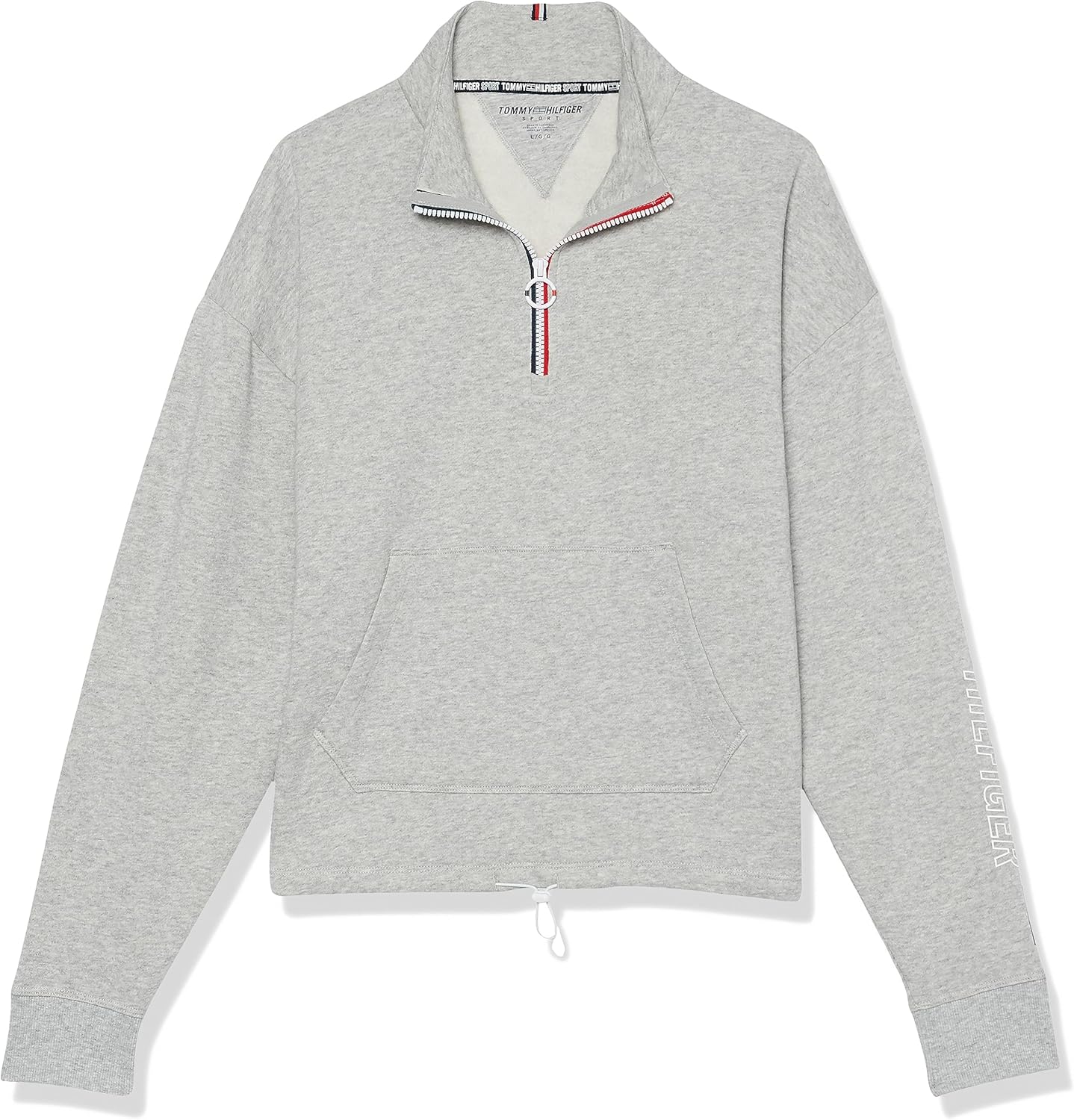 Женская полосатая толстовка Tommy Hilfiger с застежкой-молнией и поясом-банджи, Pearl Heather Grey
Женская полосатая толстовка Tommy Hilfiger с застежкой-молнией и поясом-банджи, Pearl Heather Grey