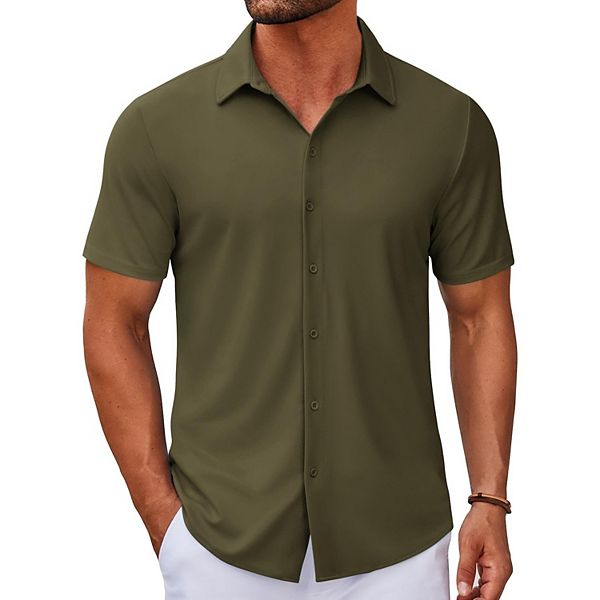 Мужская повседневная рубашка с коротким рукавом button down, не мнется, для лета Coofandy, Army Green
Мужская повседневная рубашка с коротким рукавом button down, не мнется, для лета Coofandy, Army Green