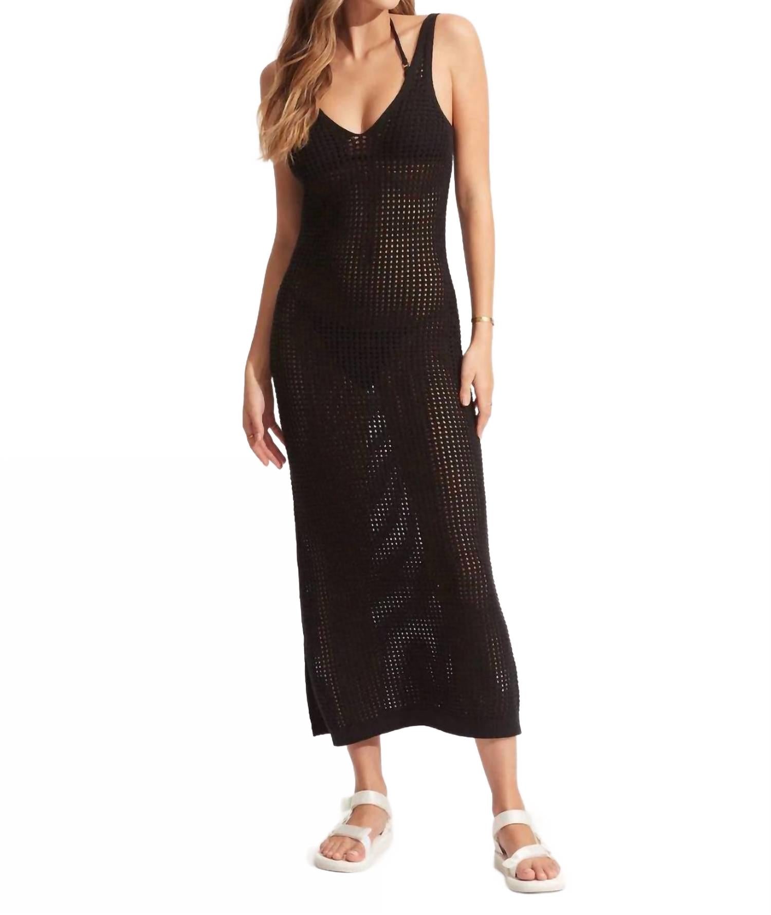 Трикотажное платье-макси черного цвета Seafolly, черный
Трикотажное платье-макси черного цвета Seafolly, черный