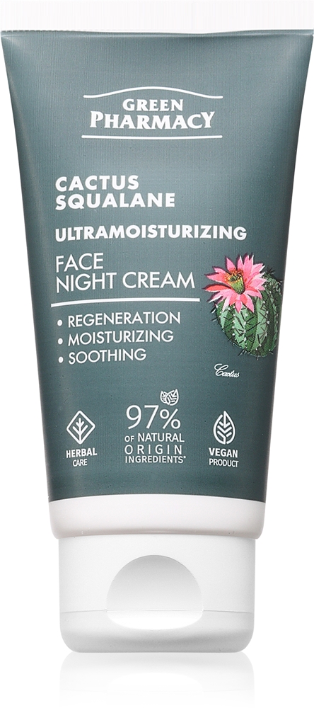 Ночной крем для лица с кактусом и скваланом Green Pharmacy, 50 мл
Ночной крем для лица с кактусом и скваланом Green Pharmacy, 50 мл