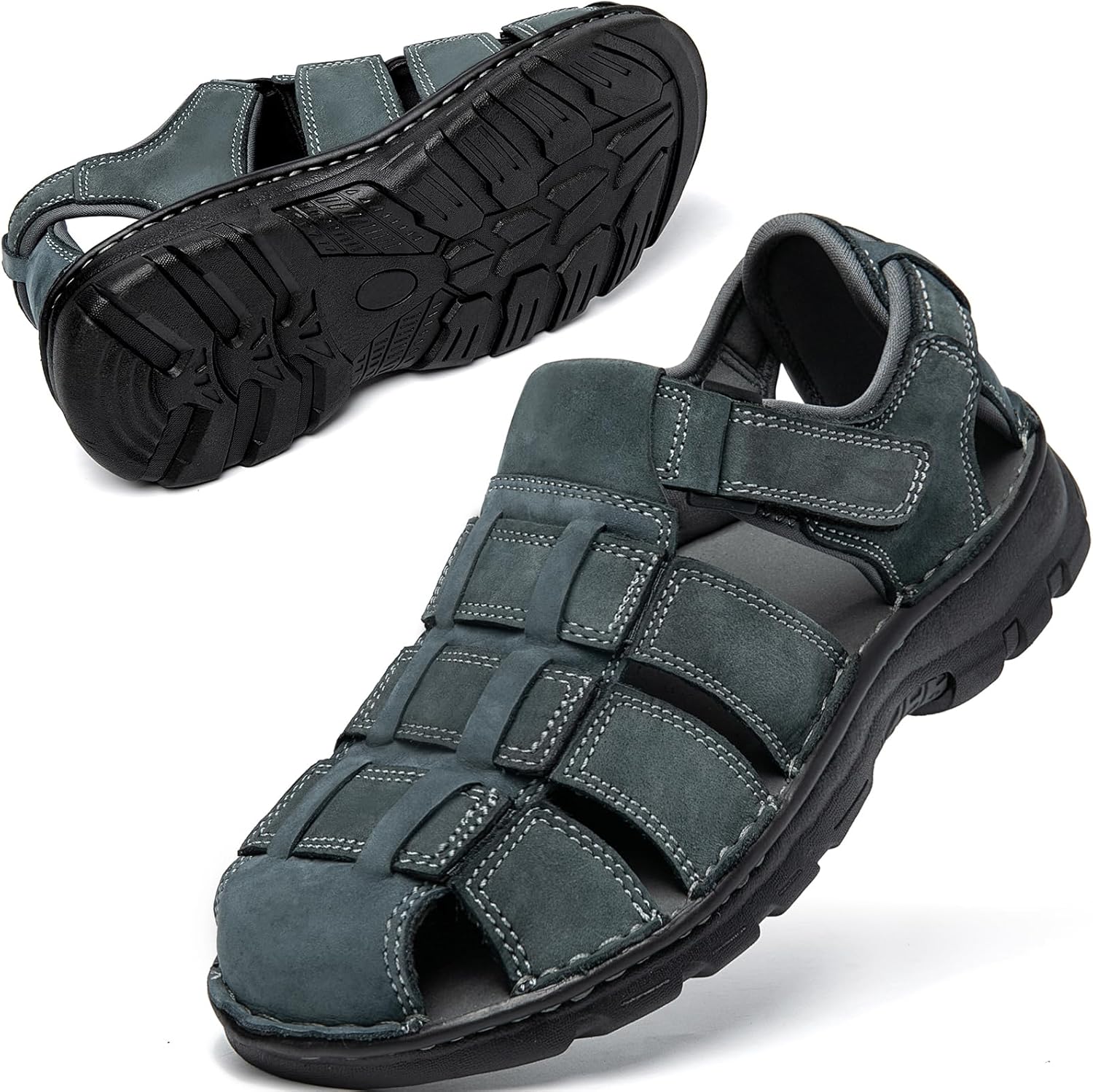 Мужские походные кожаные сандалии KOIMED с закрытым носком, водонепроницаемые летние спортивные туфли для прогулок на открытом воздухе, трекинга, рыбалки в реке, с широкой регулируемой поддержкой свода стопы, серый
Мужские походные кожаные сандалии KOIMED с закрытым носком, водонепроницаемые летние спортивные туфли для прогулок на открытом воздухе, трекинга, рыбалки в реке, с широкой регулируемой поддержкой свода стопы, серый
