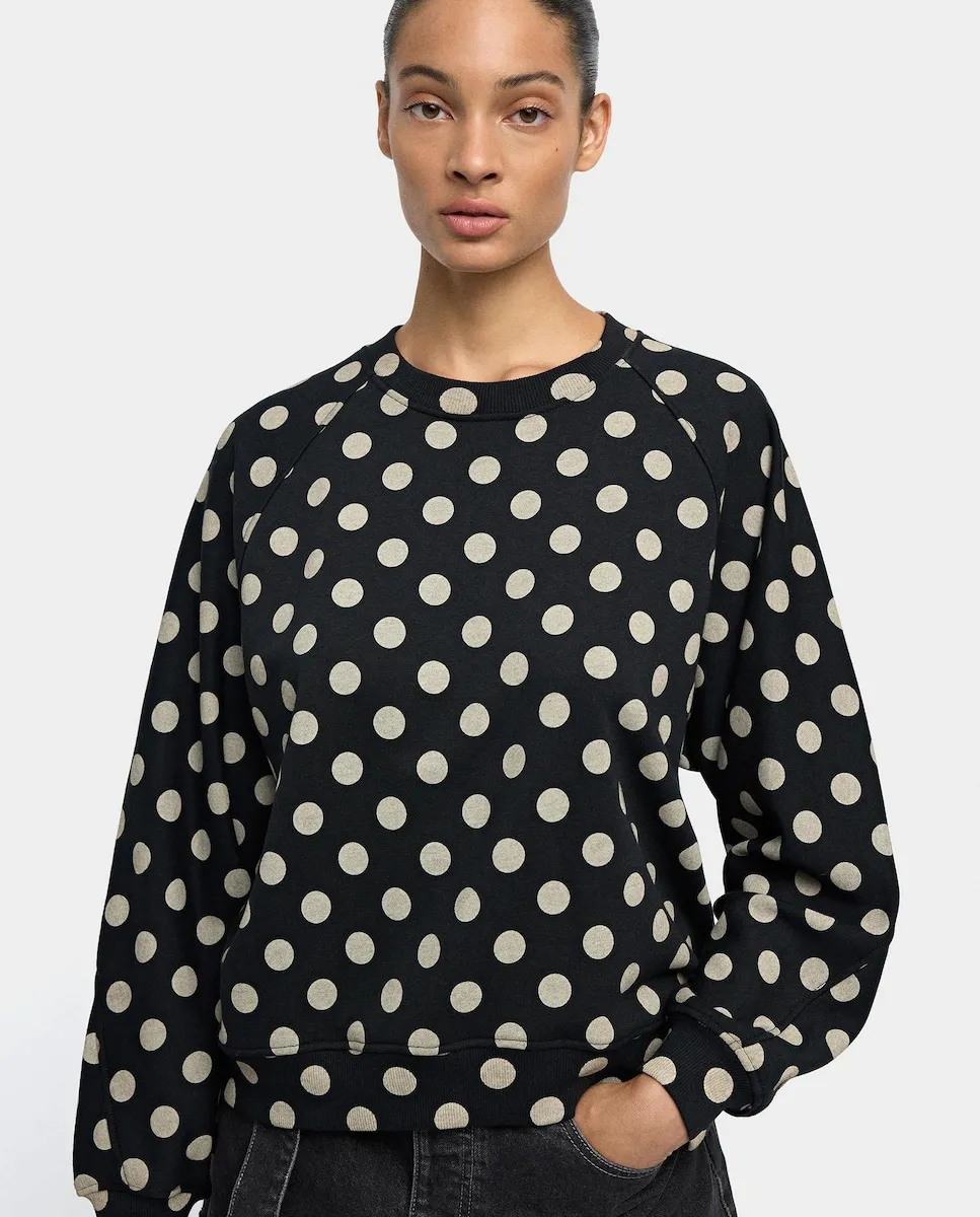 Женская толстовка с длинным рукавом в горошек Parfois, черный/белый
Женская толстовка с длинным рукавом в горошек Parfois, черный/белый