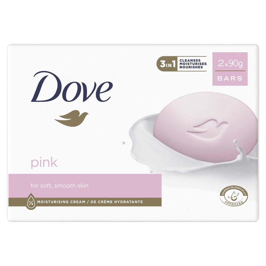 Кремовое мыло Dove PINK 3в1 - 2 x 90 г
Кремовое мыло Dove PINK 3в1 - 2 x 90 г