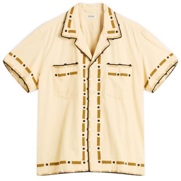 Рубашка с короткими рукавами из райграса, расшитая бисером Bode, Neutrals
Рубашка с короткими рукавами из райграса, расшитая бисером Bode, Neutrals