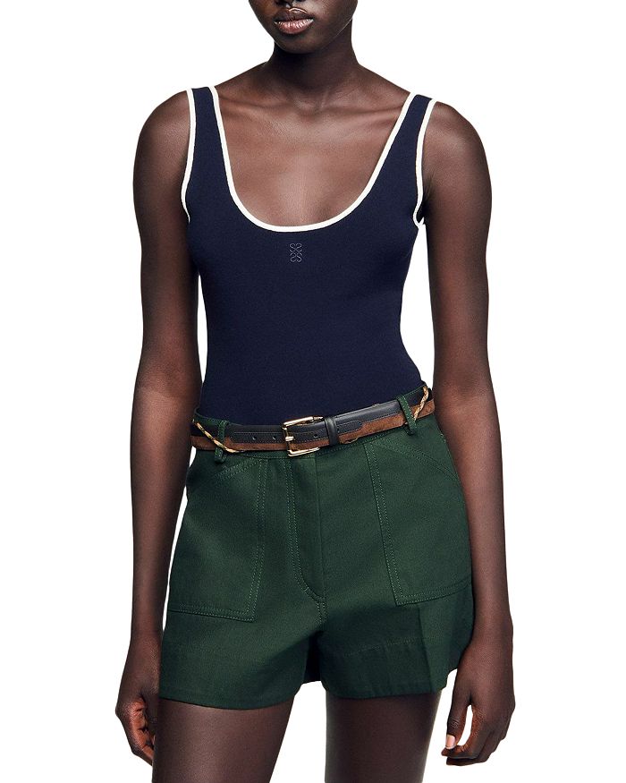 Двухцветный трикотажный боди Sandro, синий
Двухцветный трикотажный боди Sandro, синий