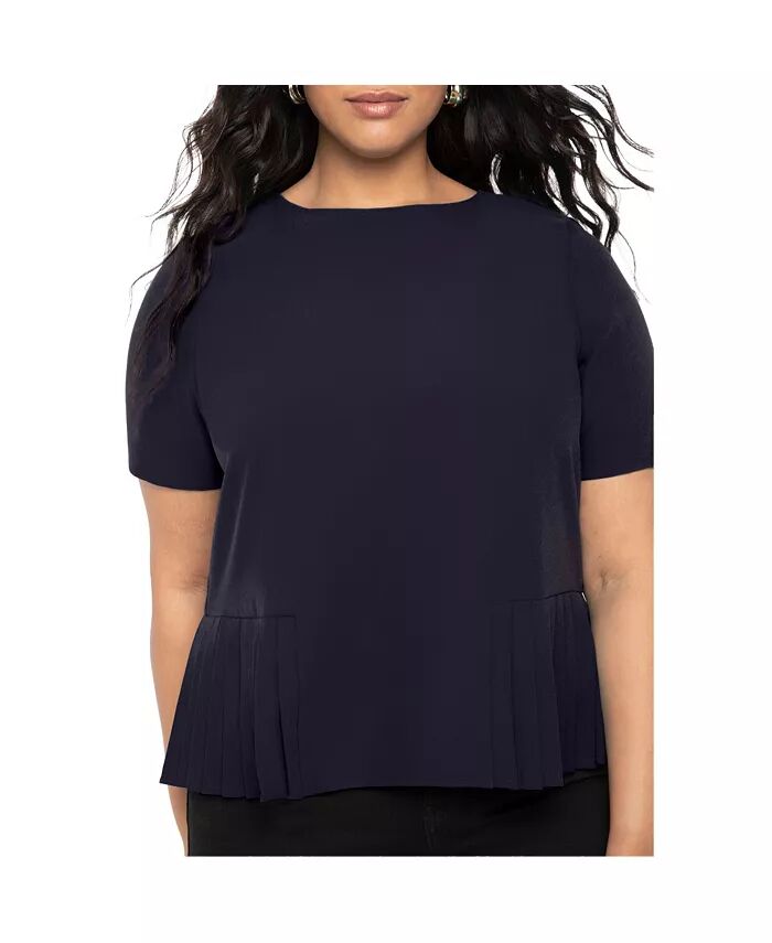 Женский топ больших размеров с плиссированным подолом ELOQUII, синий
Женский топ больших размеров с плиссированным подолом ELOQUII, синий