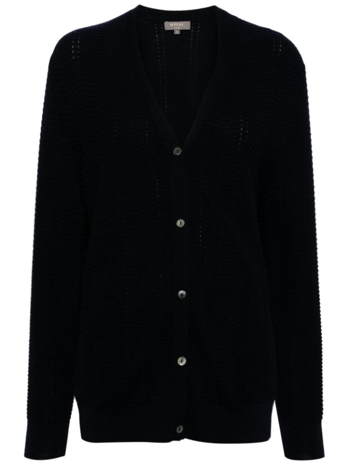 Кардиган открытой вязки с V-образным вырезом N.Peal, синий
Кардиган открытой вязки с V-образным вырезом N.Peal, синий