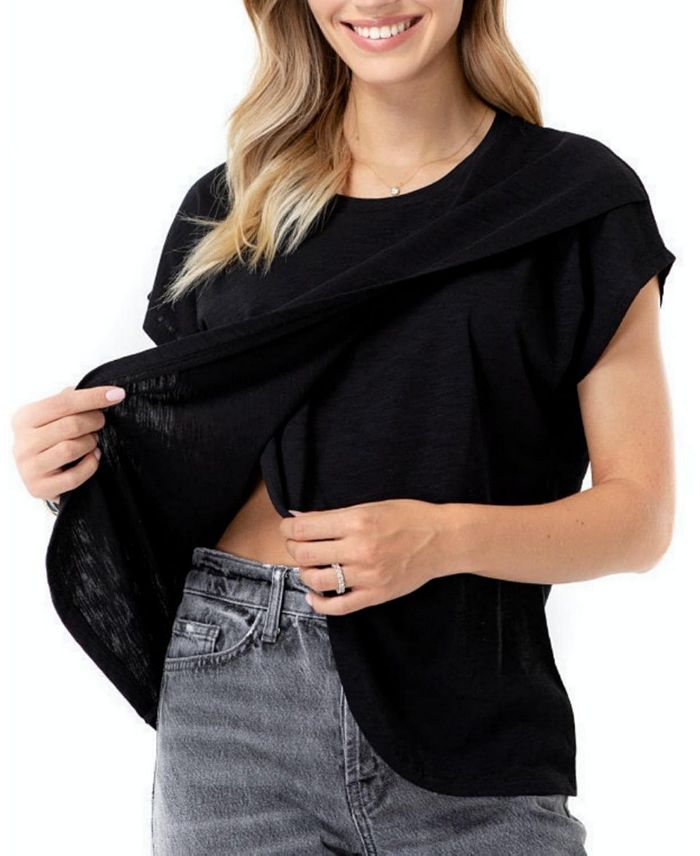 Удобная короткая блуза для беременных и кормящих Accouchee с перекрещивающимся вырезом Accouchée, черный
Удобная короткая блуза для беременных и кормящих Accouchee с перекрещивающимся вырезом Accouchée, черный