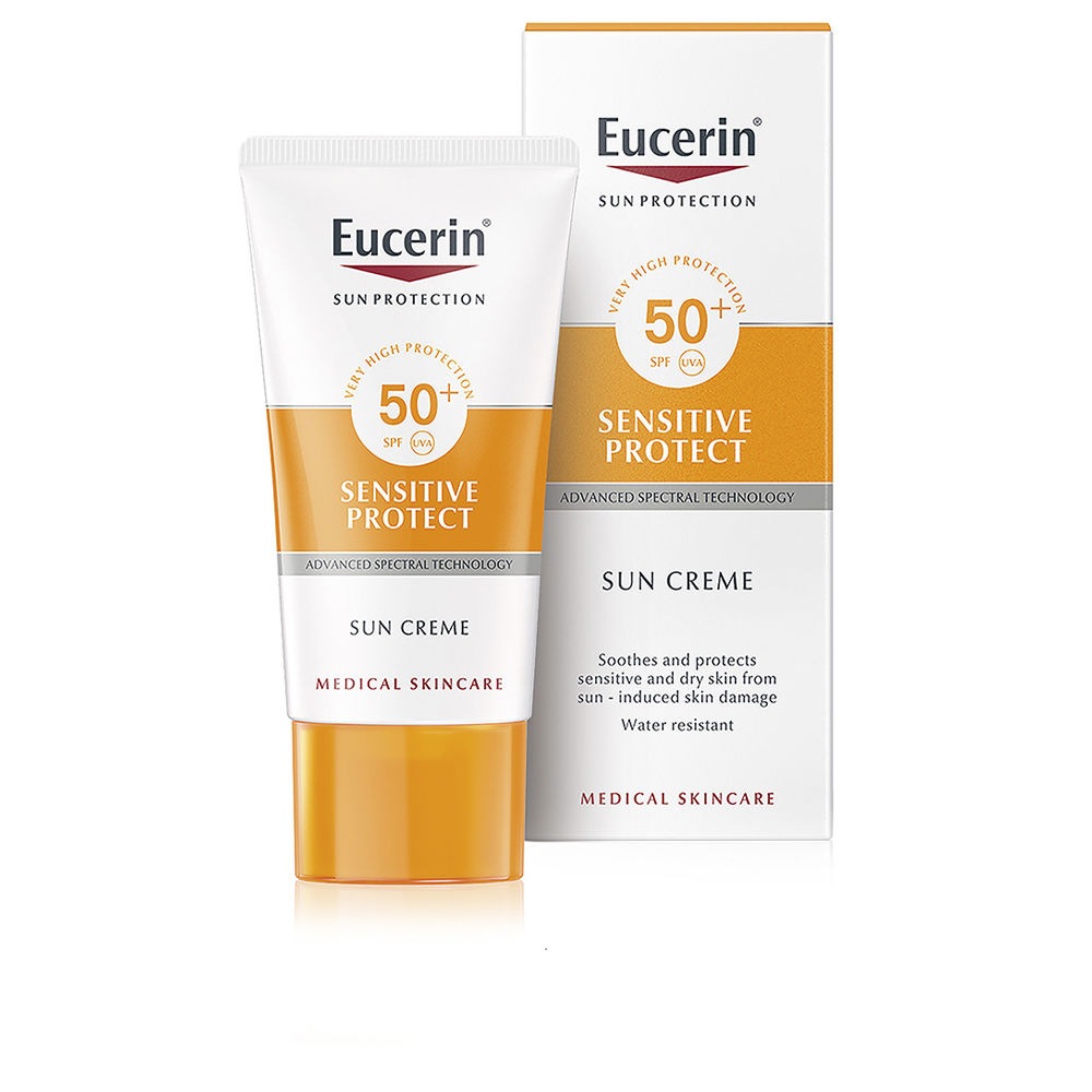 Солнцезащитный крем sun sensitive protect creme für trockene haut spf50+ Eucerin, объем 50 мл
Солнцезащитный крем sun sensitive protect creme für trockene haut spf50+ Eucerin, объем 50 мл