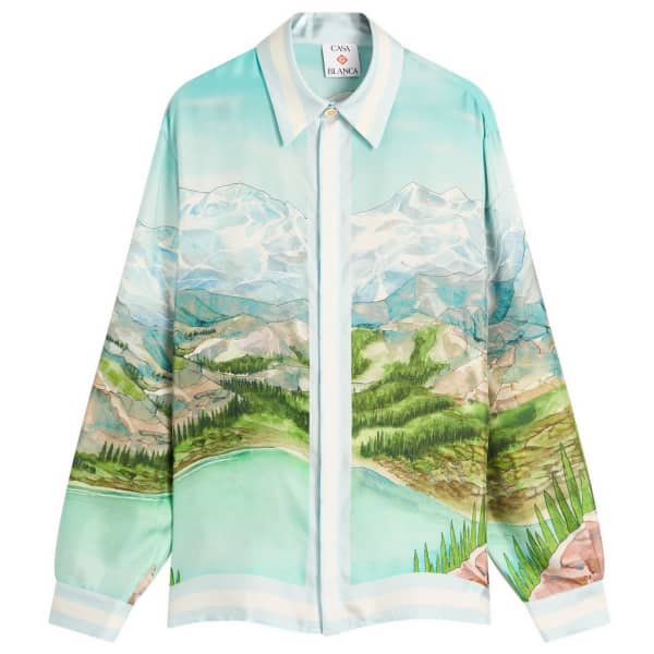 Классическая шелковая рубашка с длинными рукавами и узором Casablanca, синий
Классическая шелковая рубашка с длинными рукавами и узором Casablanca, синий