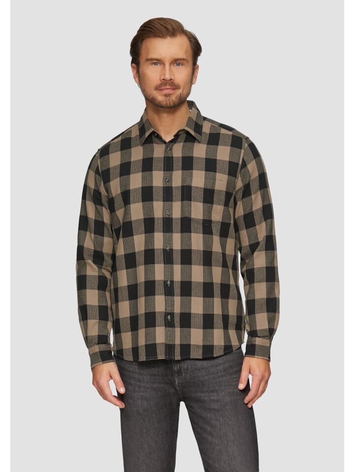 Рубашка s.Oliver Hemd langarm, цвет Braun-schwarz 
Рубашка s.Oliver Hemd langarm, цвет Braun-schwarz