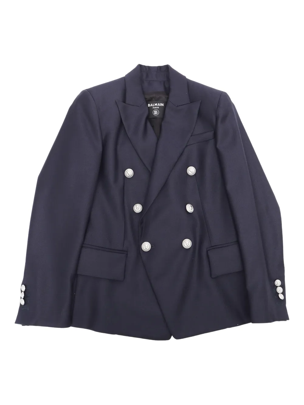 Двубортный пиджак с логотипом Balmain Kids, черный
Двубортный пиджак с логотипом Balmain Kids, черный