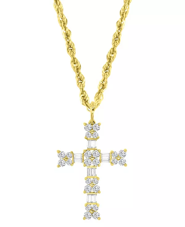 Ожерелье с кулоном в виде креста круглой и багетной огранки с кубическим цирконием, 18 дюймов, из 10-каратного золота Macy'S, gold
Ожерелье с кулоном в виде креста круглой и багетной огранки с кубическим цирконием, 18 дюймов, из 10-каратного золота Macy'S, gold