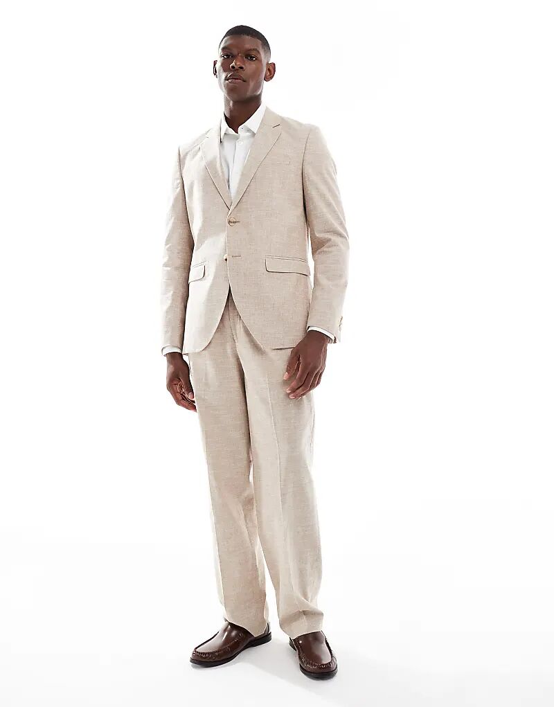 Брюки свободного кроя из льняного костюма премиум-класса Jack & Jones бежевого цвета
Брюки свободного кроя из льняного костюма премиум-класса Jack & Jones бежевого цвета