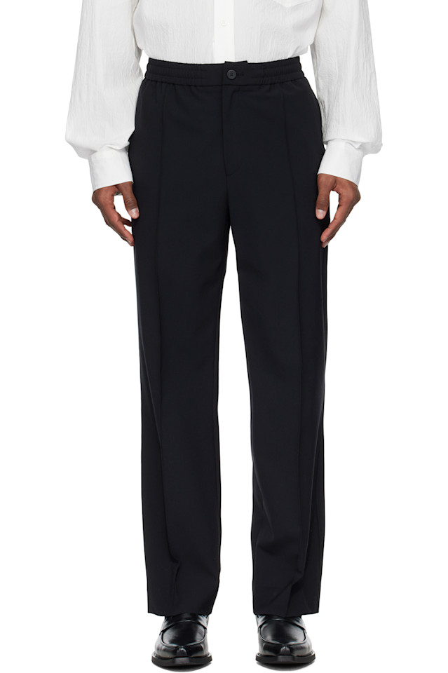 Шерстяные брюки с защипами Solid Homme, черный
Шерстяные брюки с защипами Solid Homme, черный