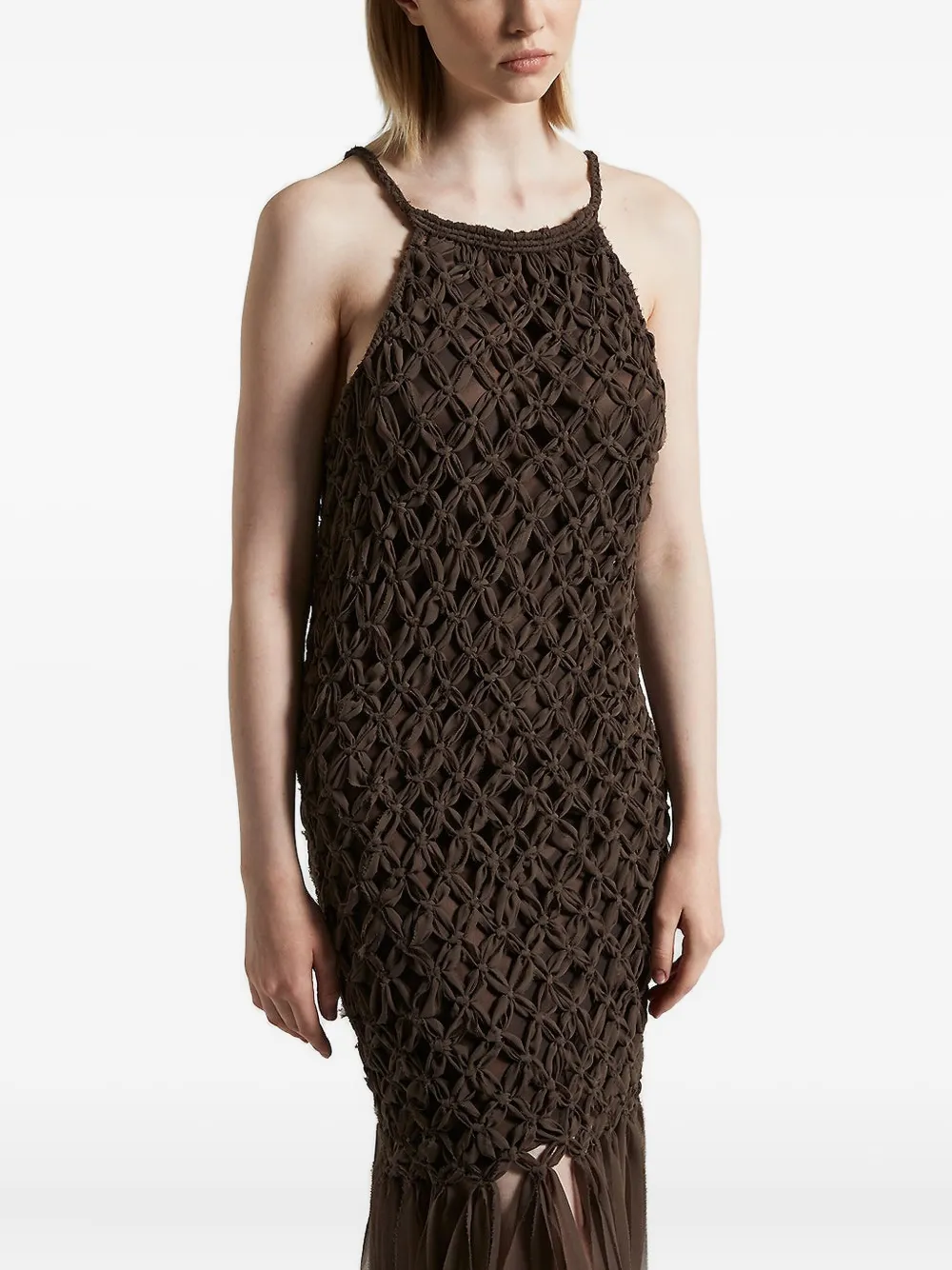 Платье миди с отделкой крючком Peserico, коричневый
Платье миди с отделкой крючком Peserico, коричневый