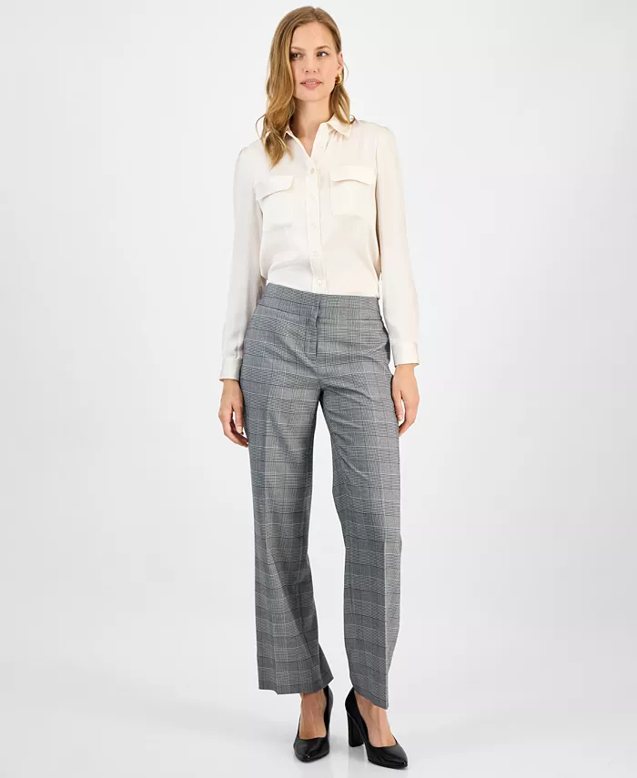 Женские брюки в клетку, широкие, стандартные и миниатюрные Kasper, черный
Женские брюки в клетку, широкие, стандартные и миниатюрные Kasper, черный