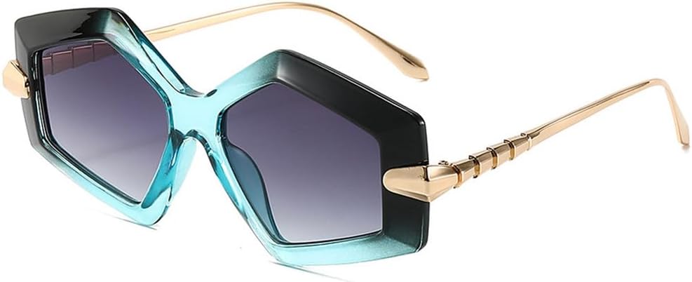 Качественные солнцезащитные очки из металлического сплава с нестандартными дужками, модные многоугольные очки для женщин с защитой от УФ-излучения UV400 TKKTLLT, Gold Green Blue
Качественные солнцезащитные очки из металлического сплава с нестандартными дужками, модные многоугольные очки для женщин с защитой от УФ-излучения UV400 TKKTLLT, Gold Green Blue