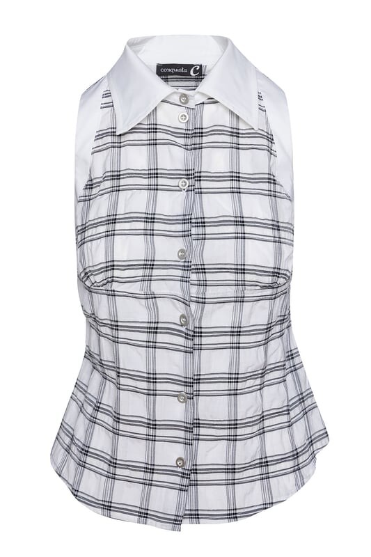Рубашка без рукавов в клетку Conquista, белый
Рубашка без рукавов в клетку Conquista, белый