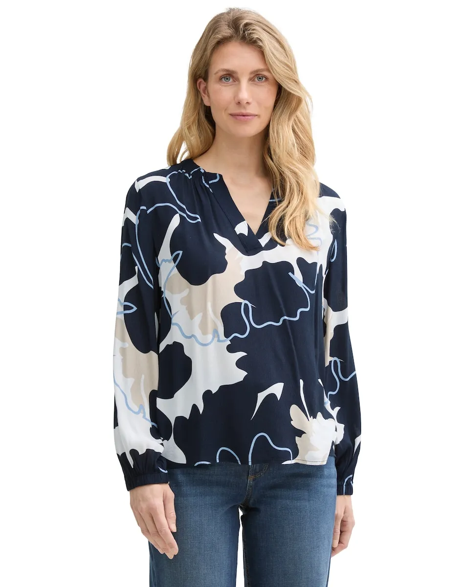 Блузка женская с принтом и V-образным вырезом Tom Tailor, тёмно-синий
Блузка женская с принтом и V-образным вырезом Tom Tailor, тёмно-синий