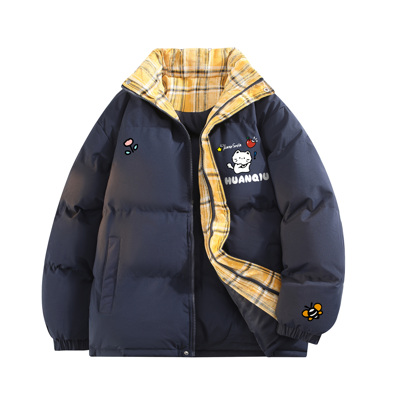 Пуховик Unisex Stand Collar утепленный стеганый HUANQIU, темно-синий (plaid upgraded)
Пуховик Unisex Stand Collar утепленный стеганый HUANQIU, темно-синий (plaid upgraded)