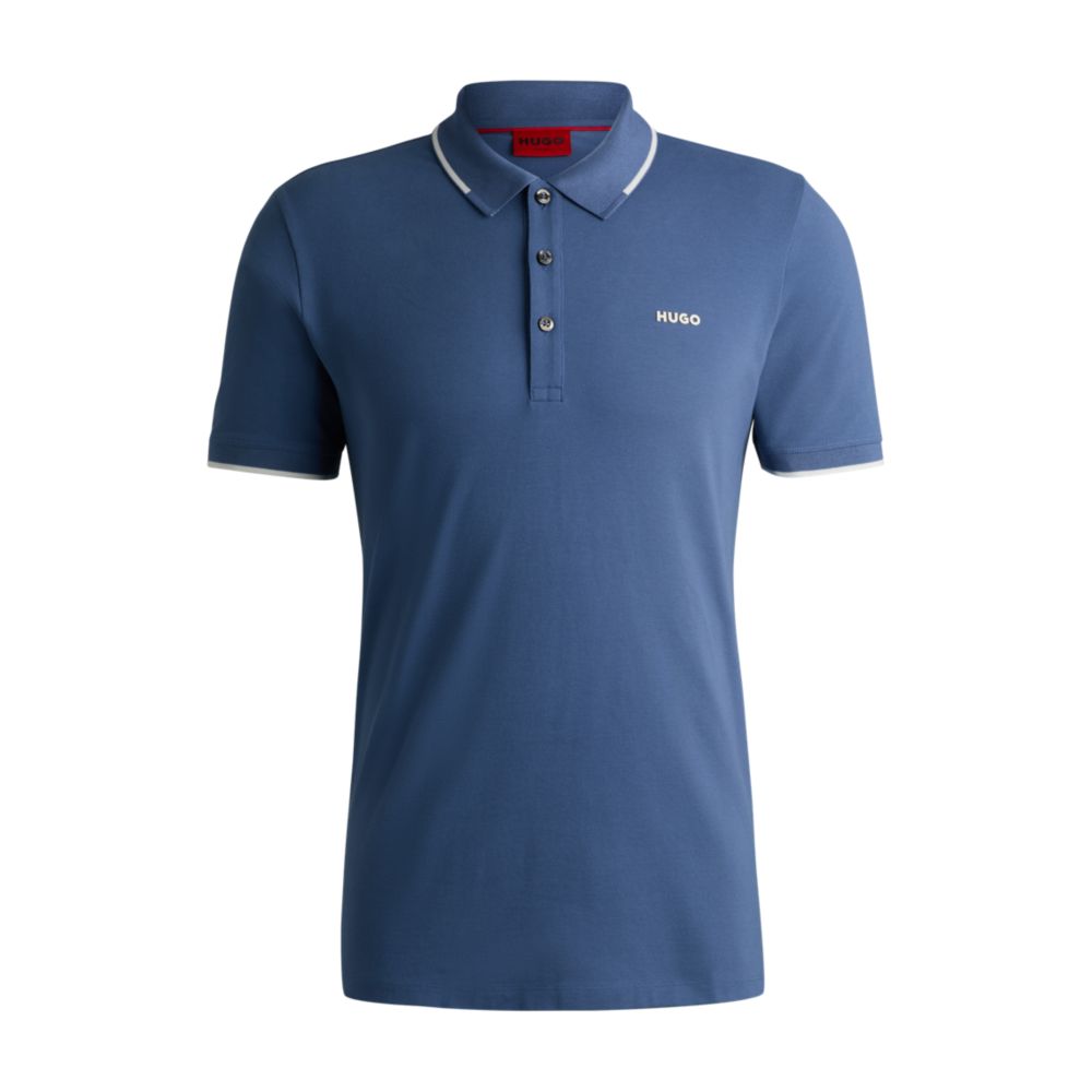 Рубашка-поло облегающего кроя из эластичного хлопка с напечатанным логотипом HUGO, светло-голубой
Рубашка-поло облегающего кроя из эластичного хлопка с напечатанным логотипом HUGO, светло-голубой