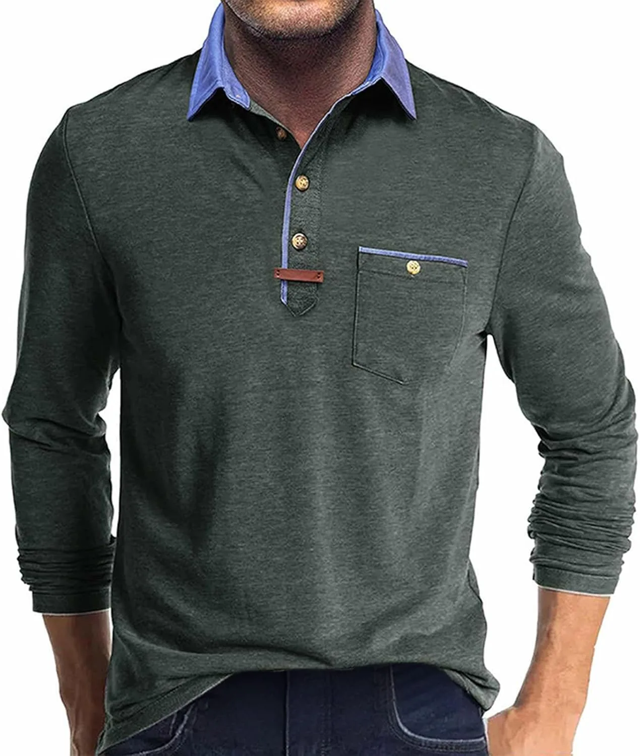 Мужская рубашка с длинным рукавом Casual Classic Button Down Polo с карманом
Мужская рубашка с длинным рукавом Casual Classic Button Down Polo с карманом