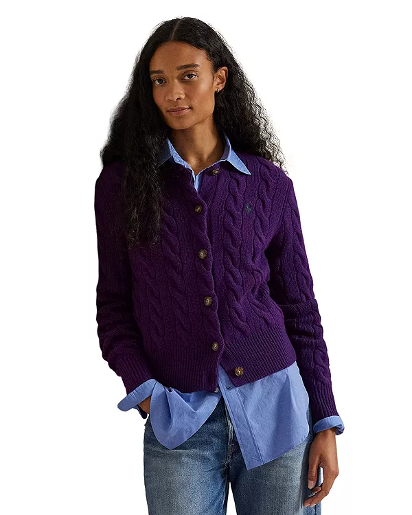 Кардиган из шерсти и кашемира с косами Ralph Lauren, фиолетовый
Кардиган из шерсти и кашемира с косами Ralph Lauren, фиолетовый