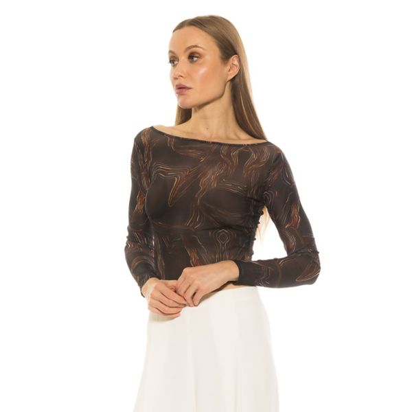 Женский топ из прозрачной сетки с длинными рукавами и вырезом-лодочкой цвета опал Alexia Admor, мультиколор
Женский топ из прозрачной сетки с длинными рукавами и вырезом-лодочкой цвета опал Alexia Admor, мультиколор