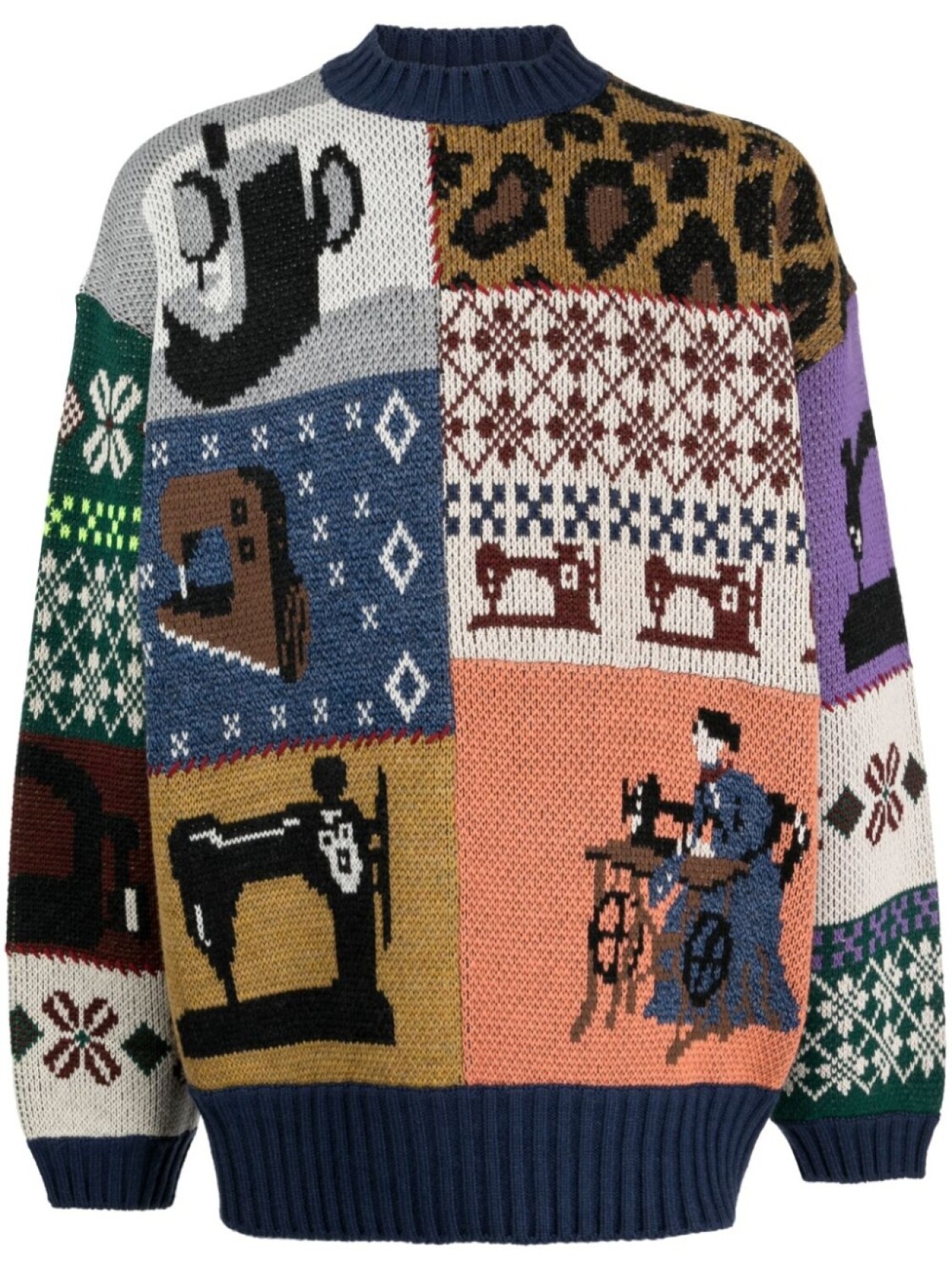 Джемпер вязки интарсия KAPITAL, синий
Джемпер вязки интарсия KAPITAL, синий