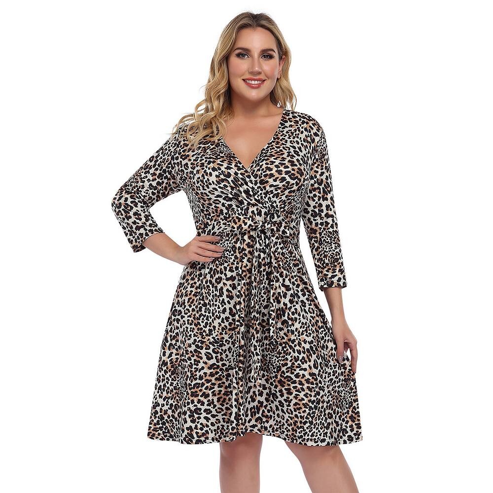 Женское платье-качели миди с рукавом 3/4 и v-образным вырезом из искусственного запаха большого размера для коктейльной вечеринки Kojooin, цвет Leopard
Женское платье-качели миди с рукавом 3/4 и v-образным вырезом из искусственного запаха большого размера для коктейльной вечеринки Kojooin, цвет Leopard