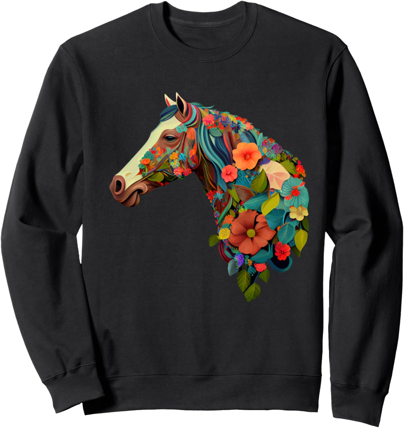 Толстовка с цветочным принтом в виде головы лошади, наполненная яркими цветами Vibrant Horse Flora Colorful Nature Art, черный
Толстовка с цветочным принтом в виде головы лошади, наполненная яркими цветами Vibrant Horse Flora Colorful Nature Art, черный