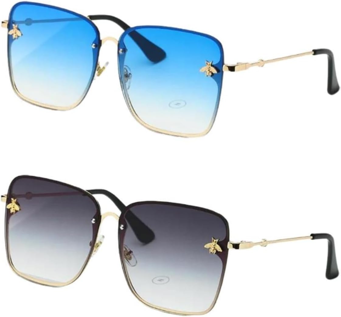 Большие квадратные солнцезащитные очки без оправы с рисунком пчел, стильный узор в виде пчел, большие квадратные солнцезащитные очки, дизайн без оправы UQKY, Cranber 2
Большие квадратные солнцезащитные очки без оправы с рисунком пчел, стильный узор в виде пчел, большие квадратные солнцезащитные очки, дизайн без оправы UQKY, Cranber 2