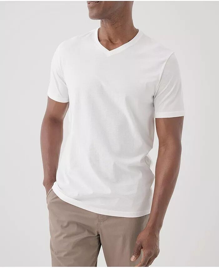 Мужская футболка из мягкого хлопка с v-образным вырезом из органического хлопка Pact, белый 
Мужская футболка из мягкого хлопка с v-образным вырезом из органического хлопка Pact, белый