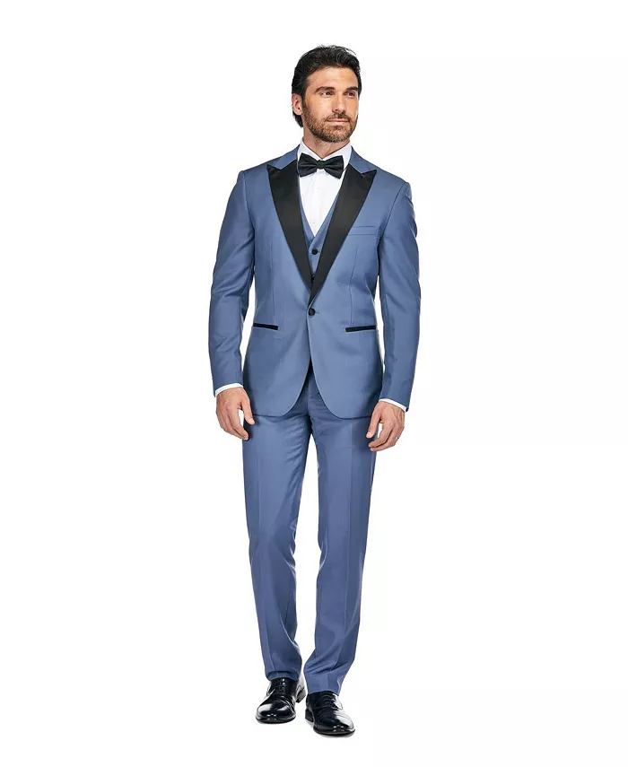 Мужской трехкомпонентный смокинг Birdseye с пиковыми лацканами Gino Vitale, синий
Мужской трехкомпонентный смокинг Birdseye с пиковыми лацканами Gino Vitale, синий