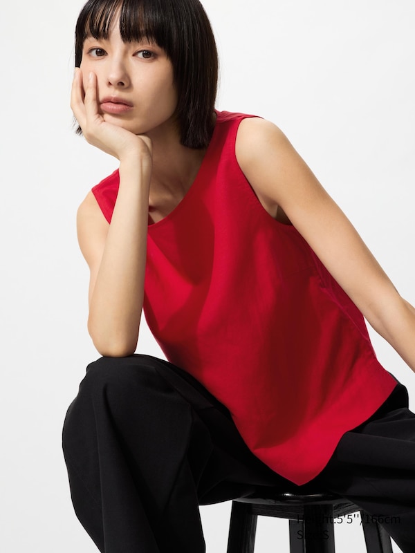 Блузка из смесового льна без рукавов Uniqlo, 15 red
Блузка из смесового льна без рукавов Uniqlo, 15 red