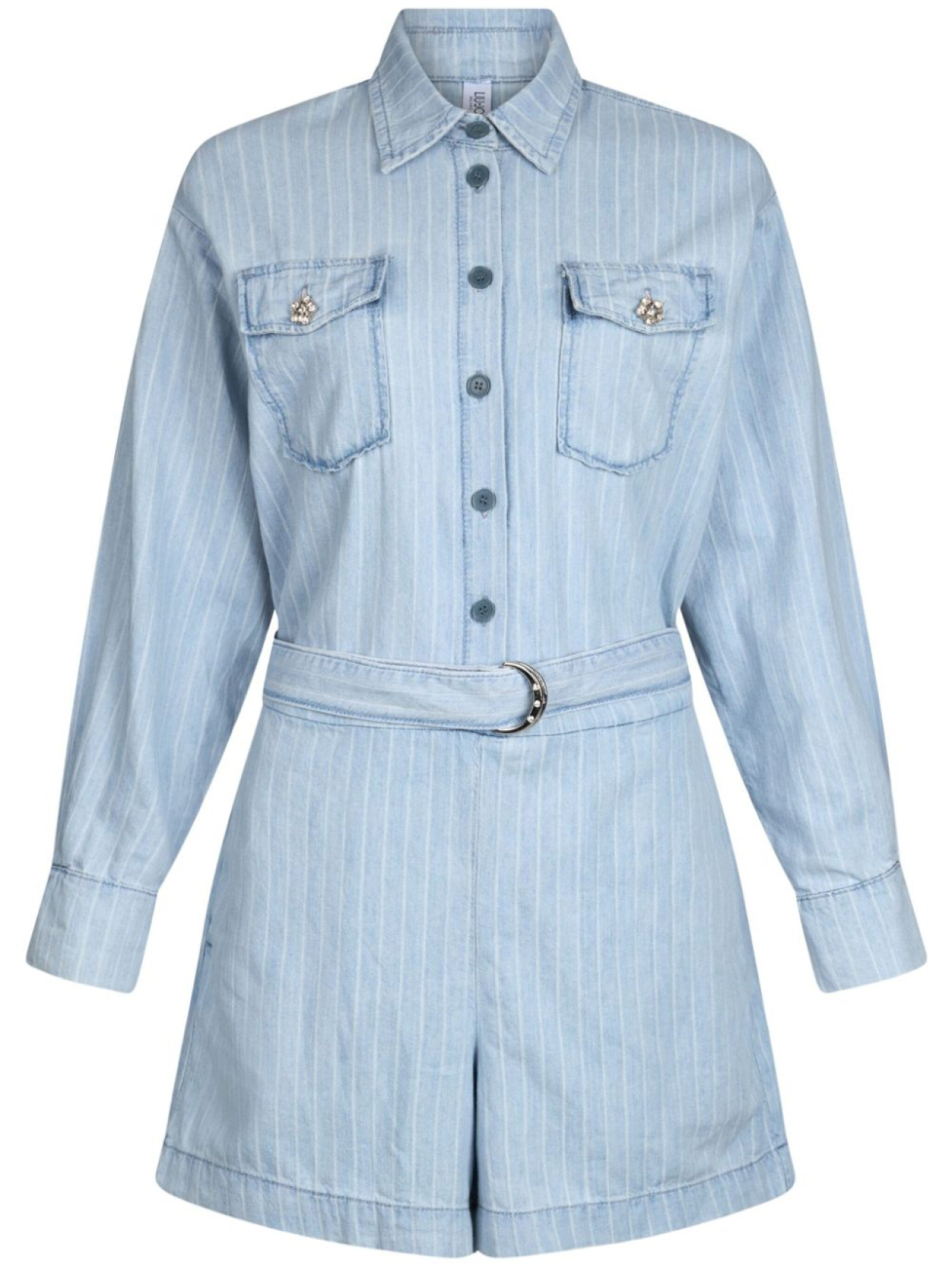 LIU JO ромпер в тонкую полоску с поясом, синий
LIU JO ромпер в тонкую полоску с поясом, синий