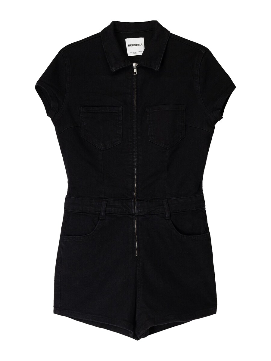 Комбинезон Bershka, черный 
Комбинезон Bershka, черный