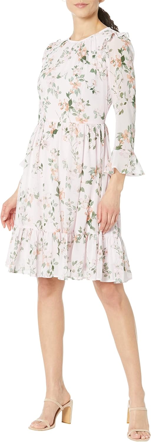 Шифоновое платье с длинными рукавами Calvin Klein, Blush Multi
Шифоновое платье с длинными рукавами Calvin Klein, Blush Multi