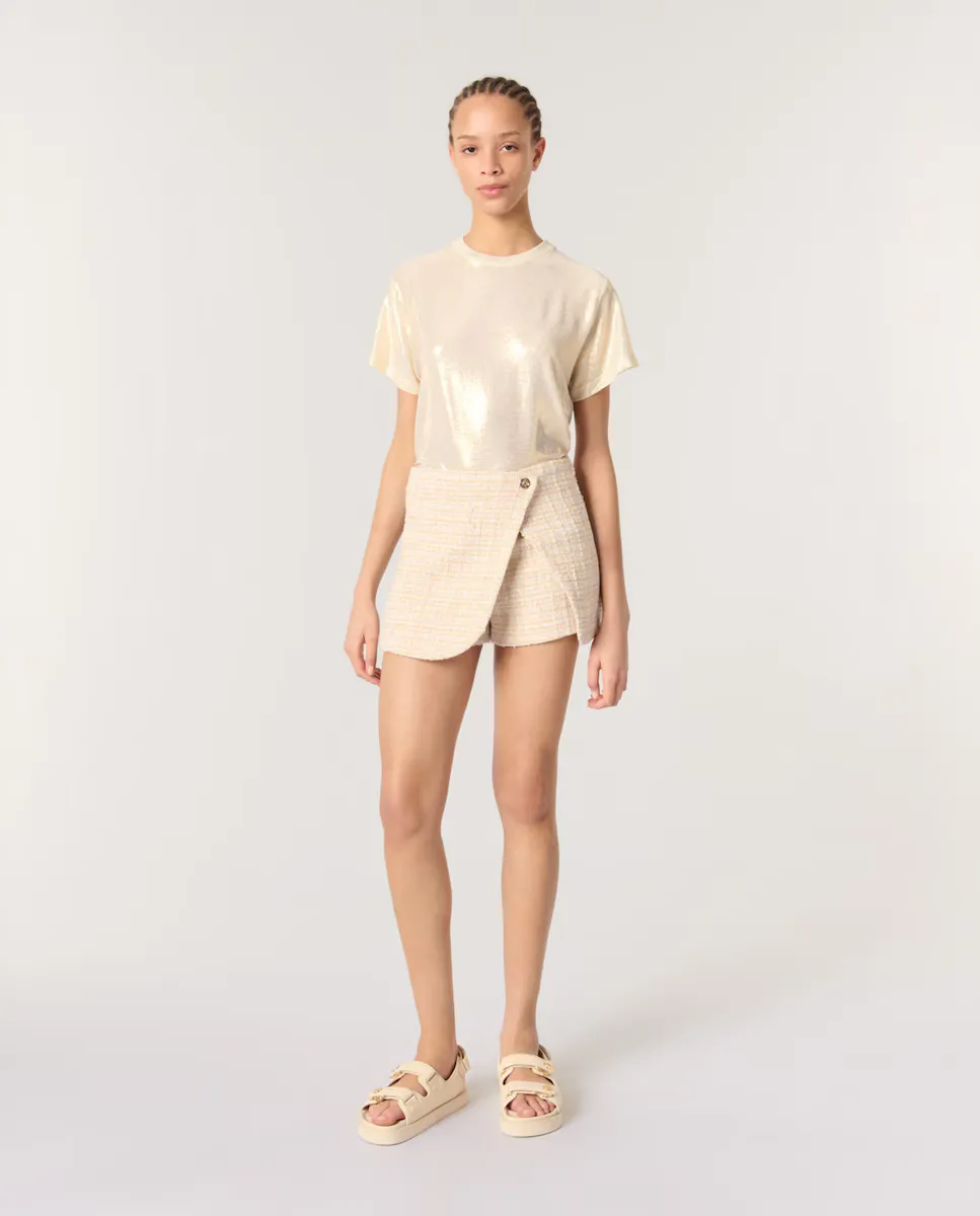 Женские шорты-обманка из твида Maje, бежевый
Женские шорты-обманка из твида Maje, бежевый