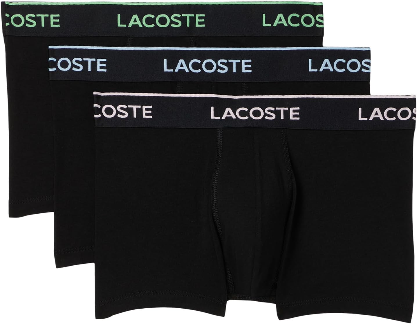 Комплект из 3 мужских трусов-боксеров с логотипом крокодил Lacoste, Black W/Pink/Blue/Green
Комплект из 3 мужских трусов-боксеров с логотипом крокодил Lacoste, Black W/Pink/Blue/Green