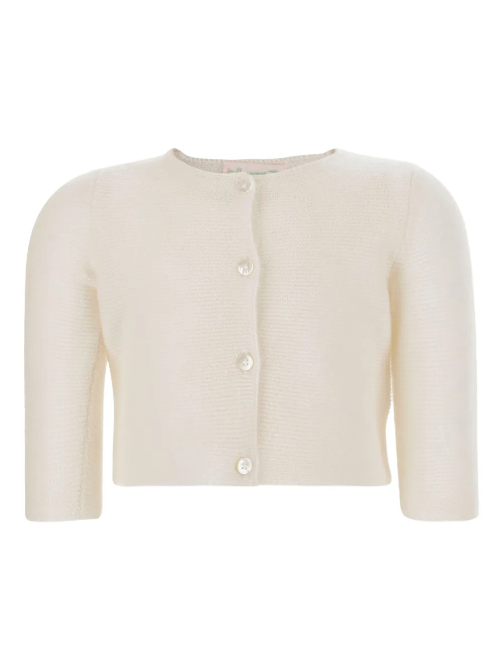 Кашемировый кардиган с пуговицами спереди Bonpoint, нейтральный 
Кашемировый кардиган с пуговицами спереди Bonpoint, нейтральный