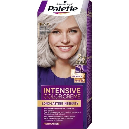 Краска для волос Palette Intensiv Color Creme в оттенке Кремовый 9,5-21 сияющий серебристый блондин
Краска для волос Palette Intensiv Color Creme в оттенке Кремовый 9,5-21 сияющий серебристый блондин
