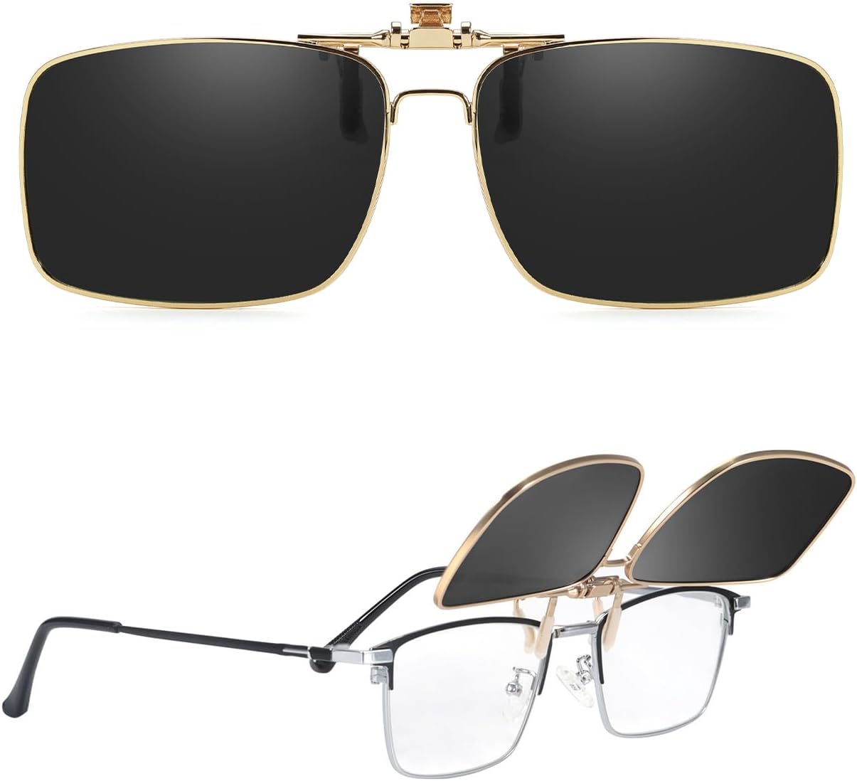 Солнцезащитные очки Myiaur Clip on, надеваемые поверх обычных очков, для мужчин и женщин, поляризованные, откидные, с защитой UV400, металлическая оправа, A03 Gold Grey
Солнцезащитные очки Myiaur Clip on, надеваемые поверх обычных очков, для мужчин и женщин, поляризованные, откидные, с защитой UV400, металлическая оправа, A03 Gold Grey