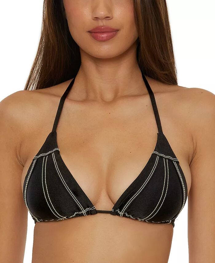 Женский цветной блестящий треугольный бикини-топ с контрастной строчкой Becca, черный
Женский цветной блестящий треугольный бикини-топ с контрастной строчкой Becca, черный